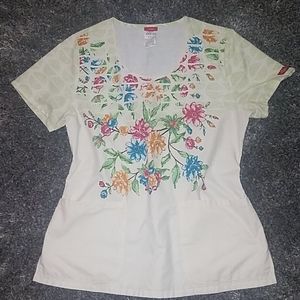 Womens Floral Scrub top Dickies